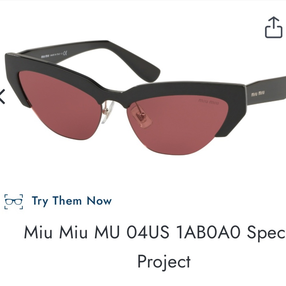 Miu Miu Black and Red Designer Sunglasses